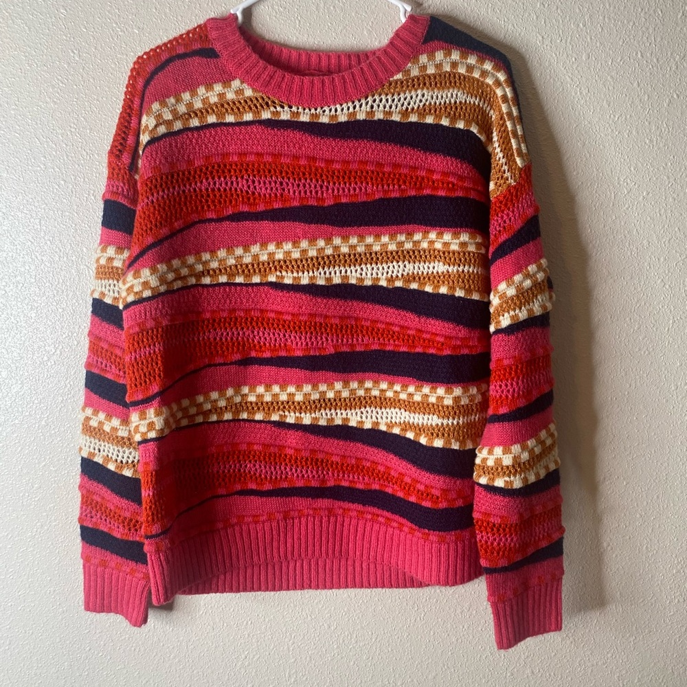 Skies Are Blue Woman’s Multi Striped Sweater Size S - Picture 2 of 3